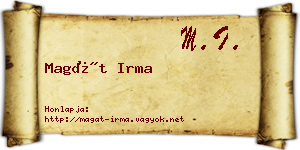 Magát Irma névjegykártya